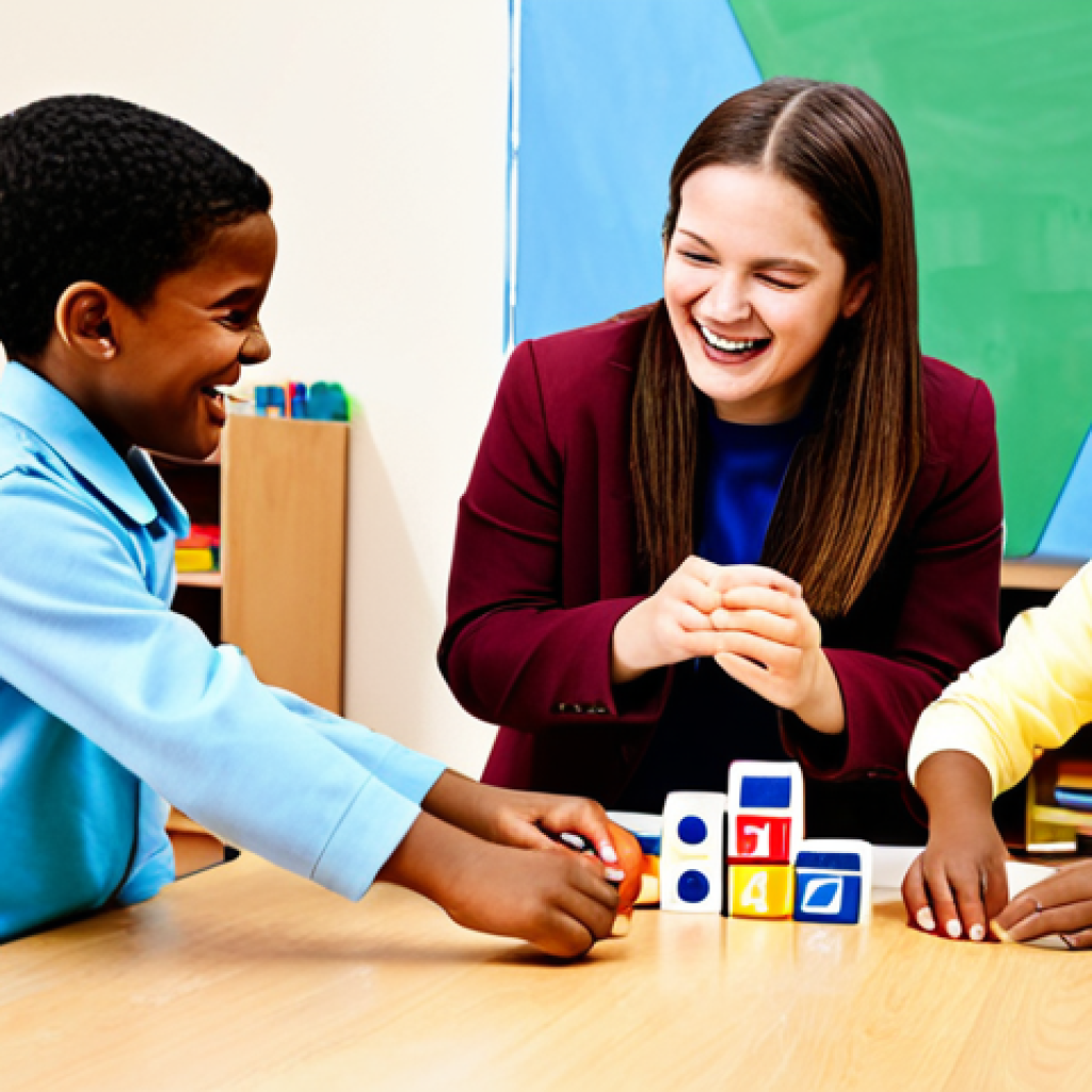 **
"A diverse group of children, aged 7-10, fully clothed in appropriate attire, participating in a play-based learning activity in a brightly colored after-school program room. They are laughing and engaged with building blocks. Safe for work, professional setting, correct proportions, well-formed hands, family-friendly, perfect anatomy, natural pose, modest clothing."
**