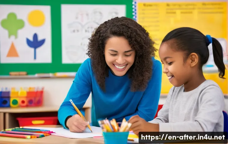 방과후지도사와 스트레스 관리법 - **Prompt:** A diverse female after-school instructor, in her late 30s, with a warm, empathetic expre...