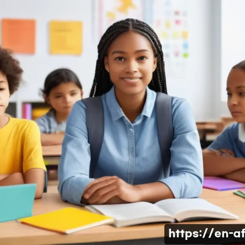 방과후지도사로서의 문제 해결 능력 키우기 - A dynamic after-school classroom scene showing a confident female program leader in casual professio...