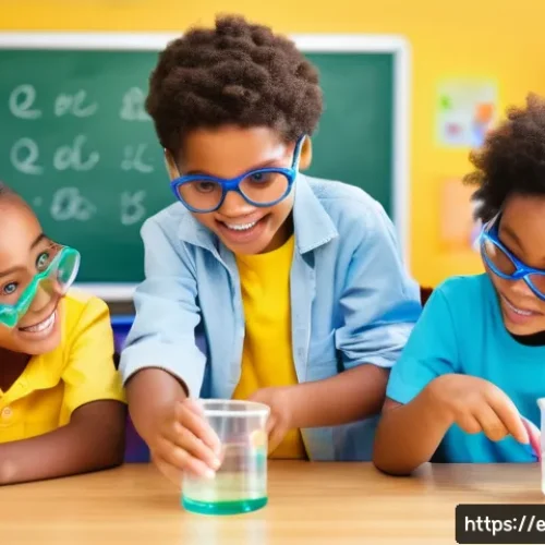 방과후지도사 수업 계획서 작성법 - A vibrant after-school classroom scene featuring a diverse group of children aged 6 to 10 engaged in...